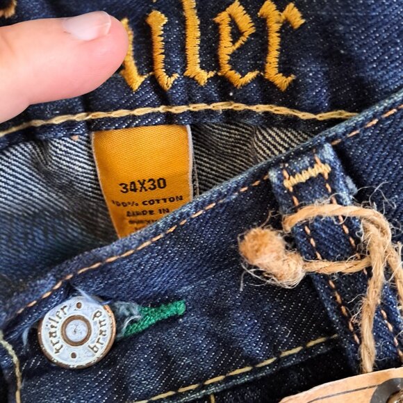 Vintage Trailer Y2K Straight Leg Distressed Jeans 34x30 - Picture 2 of 3